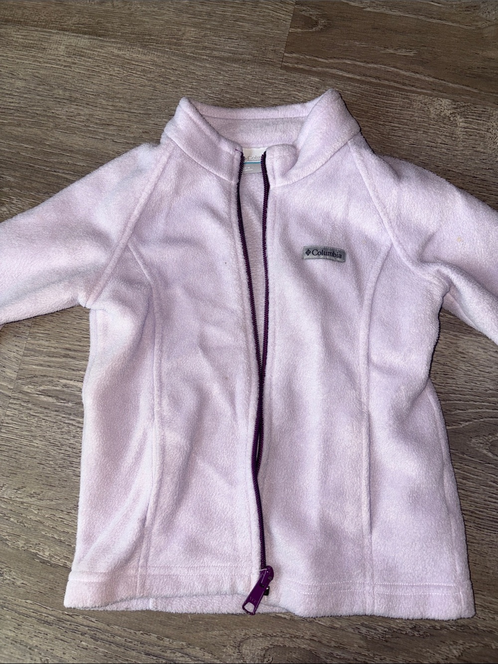 Columbia Light Pink Fleece Jacket with Purple Zipper - Kids